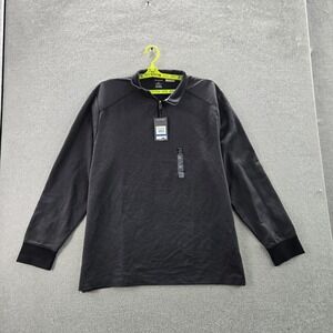 Van Heusen Men Sweatshirt XL Black Long Sleeve 1/4 Zip Pullover NWT